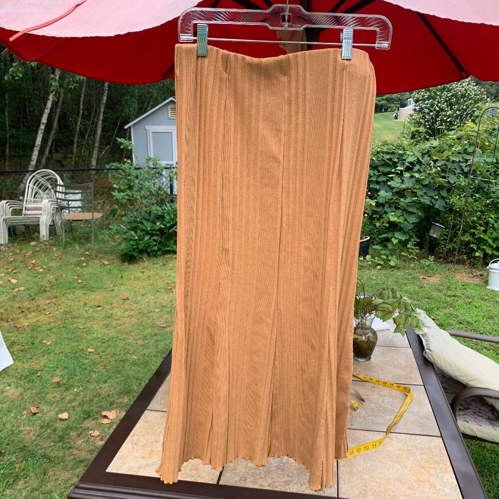 Zara Beige Midi Skirt Maxi Elastic Waist - Picture 2 of 3